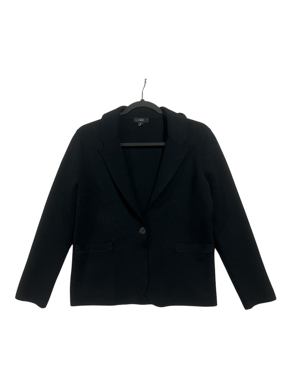 J.Crew Camille Shrunken Sweater Blazer Women’s Small Black AW867 Replaced Button